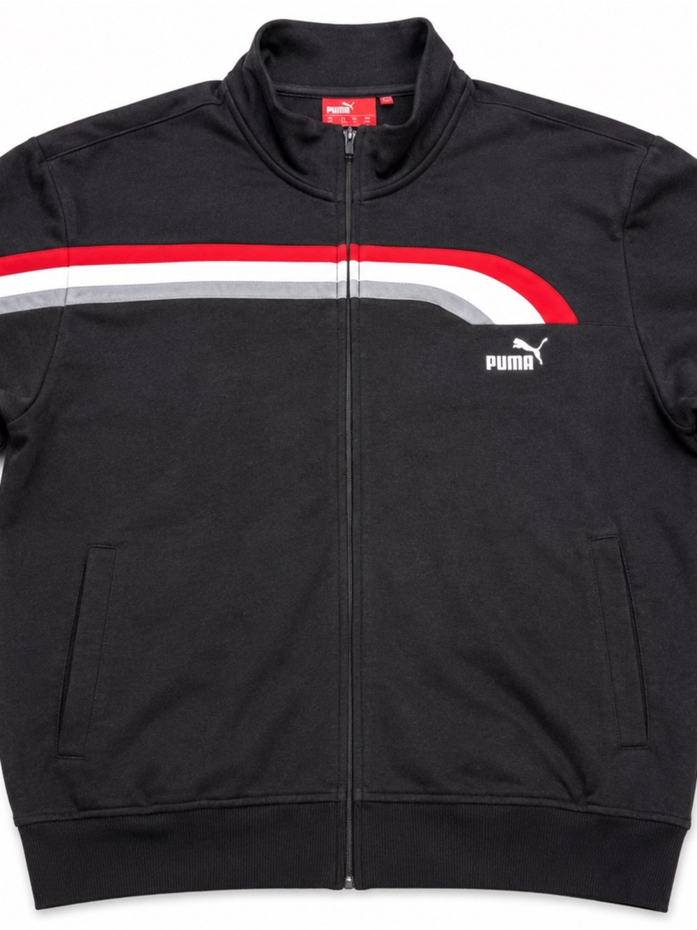 Puma Black Jacket with Red Tag Accent